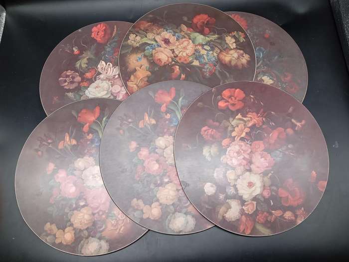 Vintage! Set Of 6 Dutch Floral Lady Clare Placemats 23cm Diameter