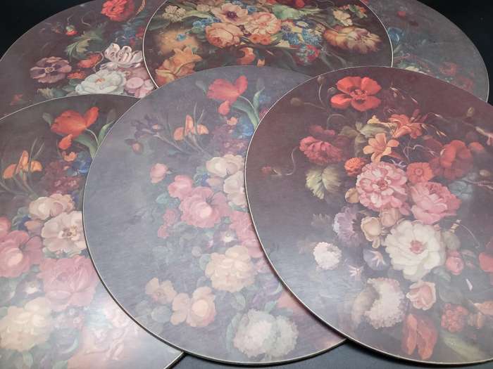 Vintage! Set Of 6 Dutch Floral Lady Clare Placemats 23cm Diameter
