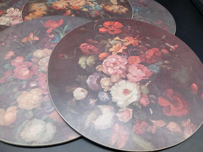 Vintage! Set Of 6 Dutch Floral Lady Clare Placemats 23cm Diameter