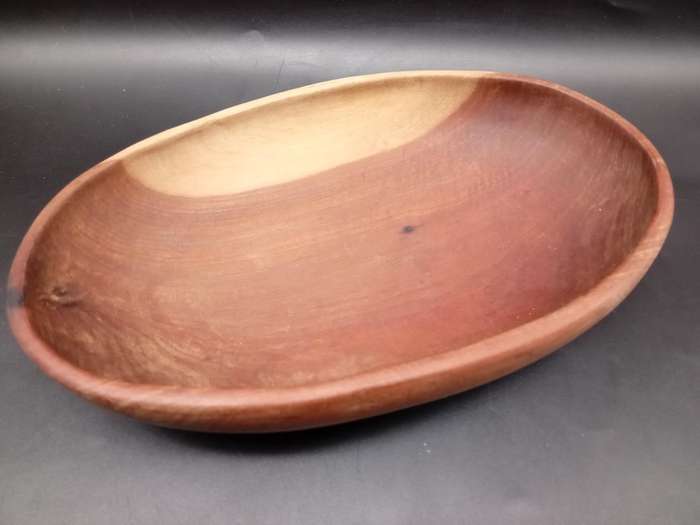Vintage! Oval Shaped  Wooden Serving Bowl 25cm