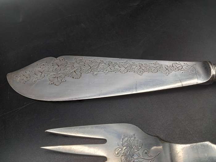 Antique! England - Mappin & Webb  - c1887 - Ivory Handle  - Carving Knive and Fork Set