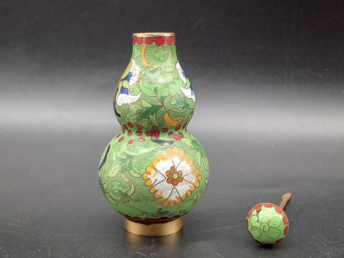 Vintage! Chinese - Cloisonné - Double Gourd - Snuff Bottle