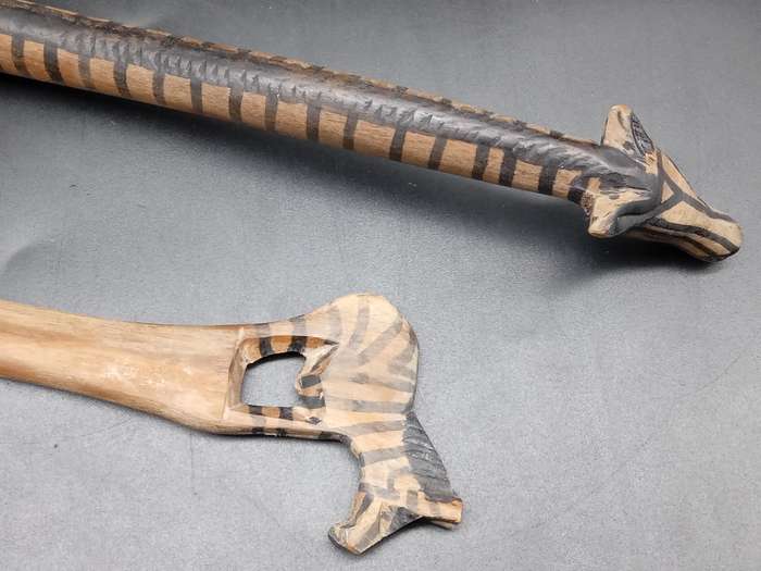 Vintage! Wood - African Themed - Salad Servers