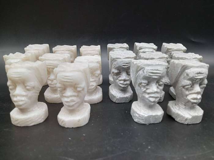Vintage! - Africana - Rhodesian/Zimbabwean - Carved Soap Stone - Chess Set.