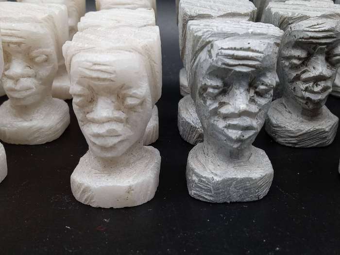 Vintage! - Africana - Rhodesian/Zimbabwean - Carved Soap Stone - Chess Set.