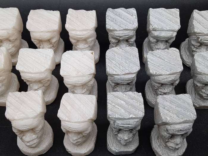 Vintage! - Africana - Rhodesian/Zimbabwean - Carved Soap Stone - Chess Set.