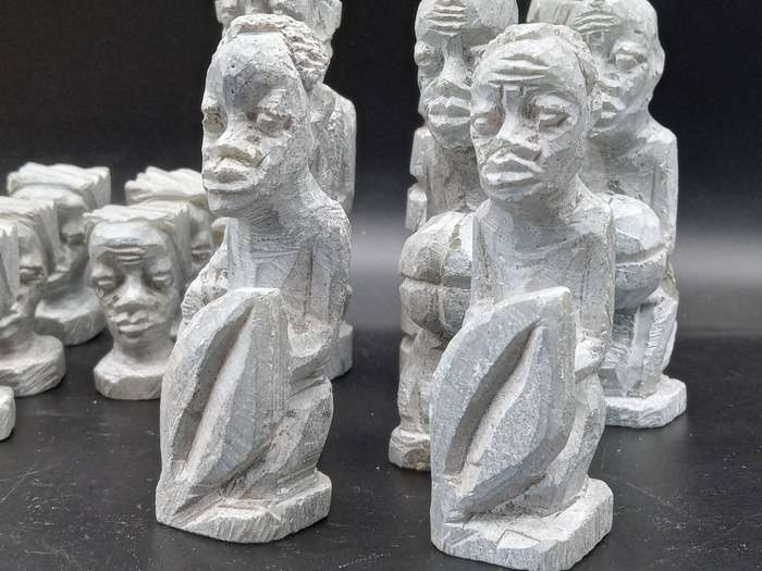 Vintage! - Africana - Rhodesian/Zimbabwean - Carved Soap Stone - Chess Set.