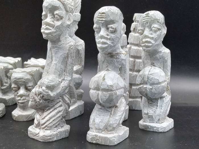 Vintage! - Africana - Rhodesian/Zimbabwean - Carved Soap Stone - Chess Set.