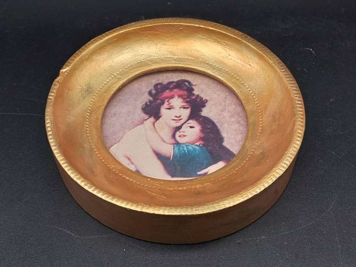 Vintage! Italy - Florence - Gold Leaf - Small - Round Frame