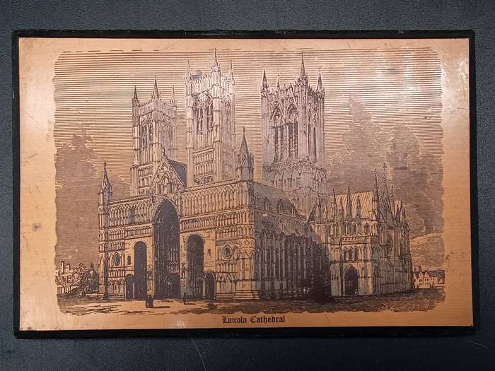Vintage ! Small - Copper Etching - Lincoln Cathedral