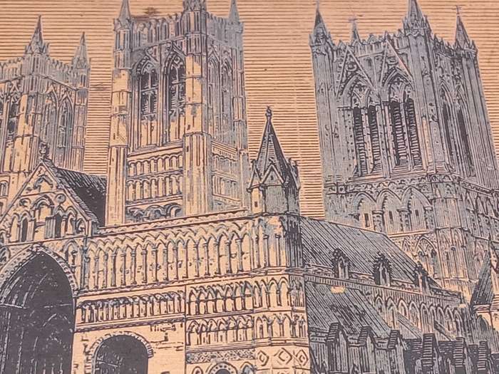 Vintage ! Small - Copper Etching - Lincoln Cathedral