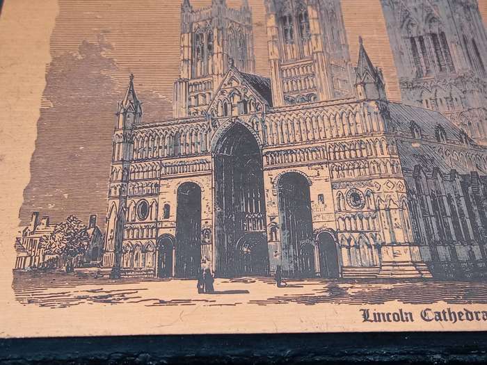 Vintage ! Small - Copper Etching - Lincoln Cathedral