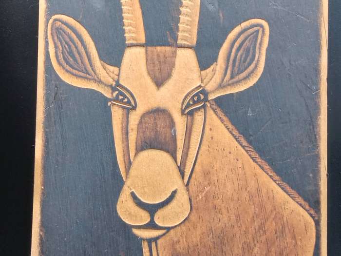 Vintage ! Africana - Burned Wood Art - Impala and Springbok