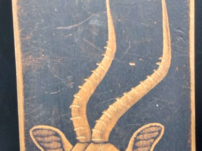 Vintage ! Africana - Burned Wood Art - Impala and Springbok