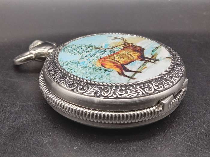 Vintage ! American - Remington - Hunting Scene - Pocket Watch
