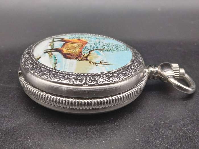 Vintage ! American - Remington - Hunting Scene - Pocket Watch
