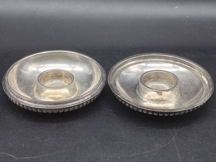 Vintage! Judaica - Silver Plated Brass - Traveling Shabbat Candle Holders