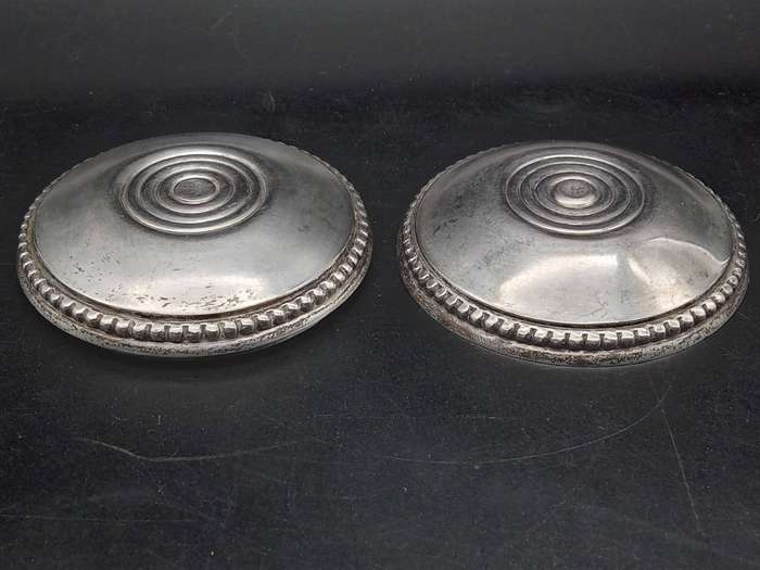 Vintage! Judaica - Silver Plated Brass - Traveling Shabbat Candle Holders