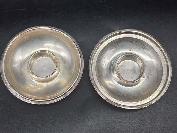 Vintage! Judaica - Silver Plated Brass - Traveling Shabbat Candle Holders