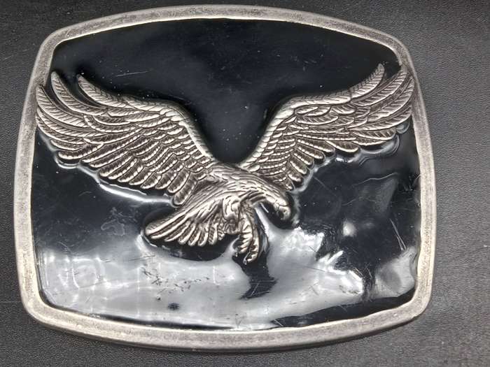 Vintage! Set of 2 - His and Hers - Belt Buckles - Eagle and Scroll