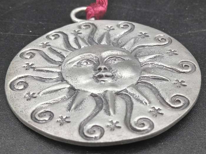Vintage! Pewter - Sunshine & Flowers - Lot of 2 Pendants