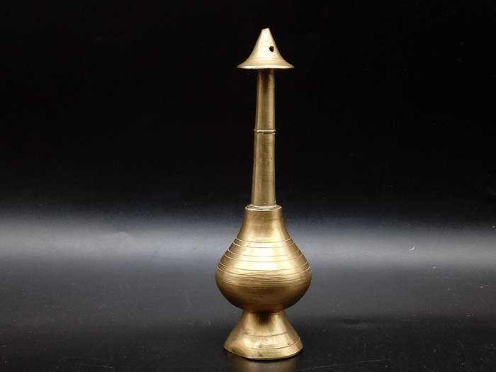 Vintage! Miniature Ornate Brass Sprinkler Rose Water Bottle.
