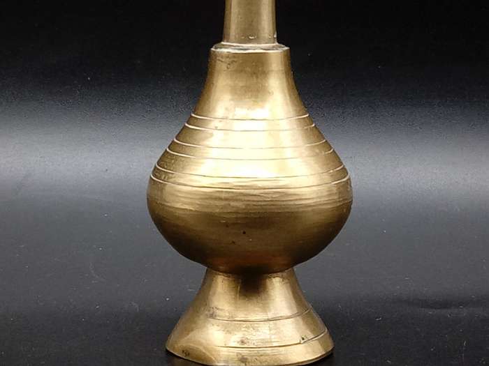 Vintage! Miniature Ornate Brass Sprinkler Rose Water Bottle.