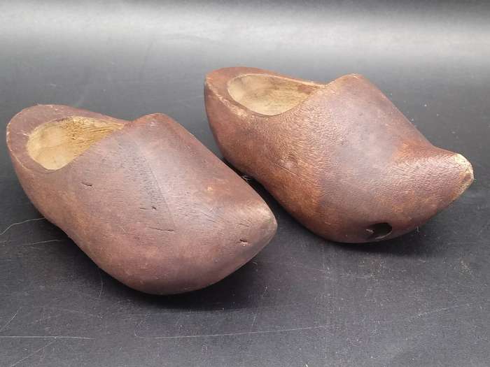 Vintage! Dutch - Hand Carved - Wooden - A Small Pair of Clogs or Klomps.