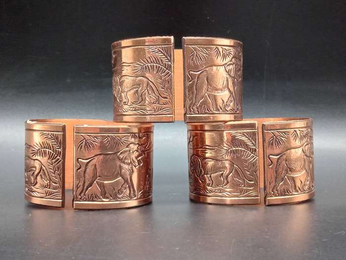 Vintage! African - Copper - Safari - Napkin Rings
