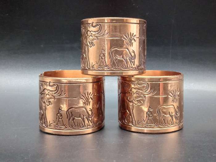 Vintage! African - Copper - Safari - Napkin Rings