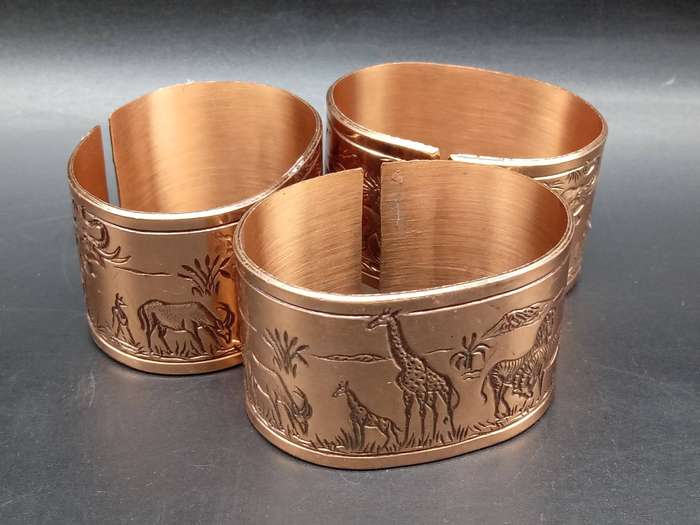 Vintage! African - Copper - Safari - Napkin Rings