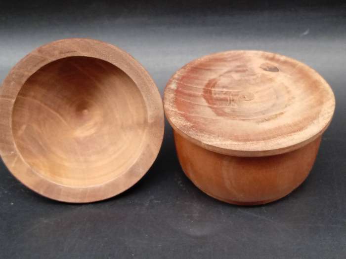 Vintage! Denmark - Sculptural Turned Wood - Acorn - Trinket Box