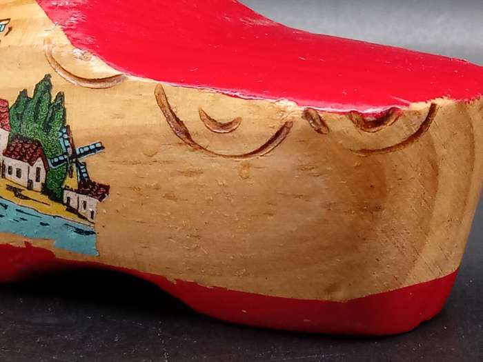 Vintage! Holland - Hand Carved - Wooden - Clog or Klomp Ornament