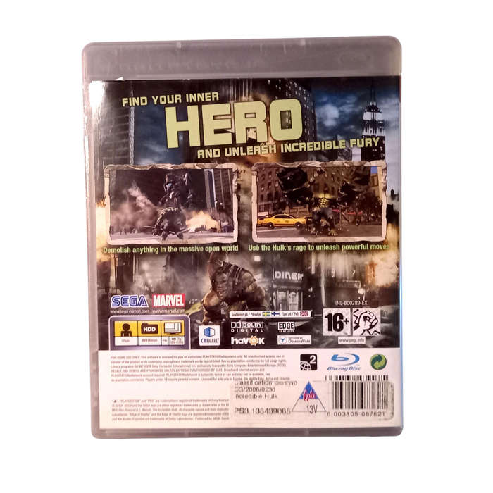 The Incredible Hulk  PS3 Game Complete in Box | Very Good Condition