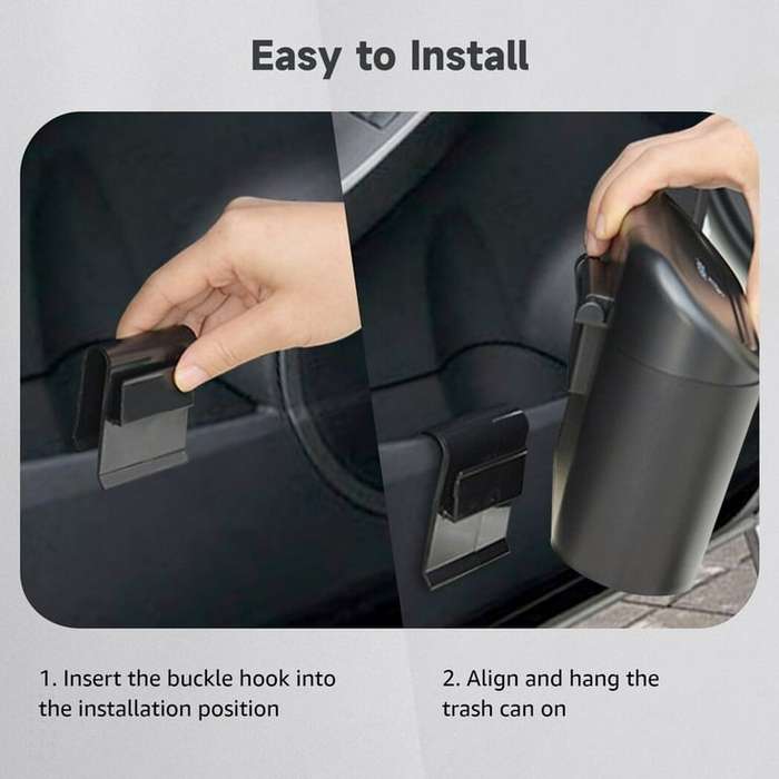 Car Trash Can Bin with Lid, Vehicle Trash Can with Trash Bags, Waterproof Mini Garbage Organizer,