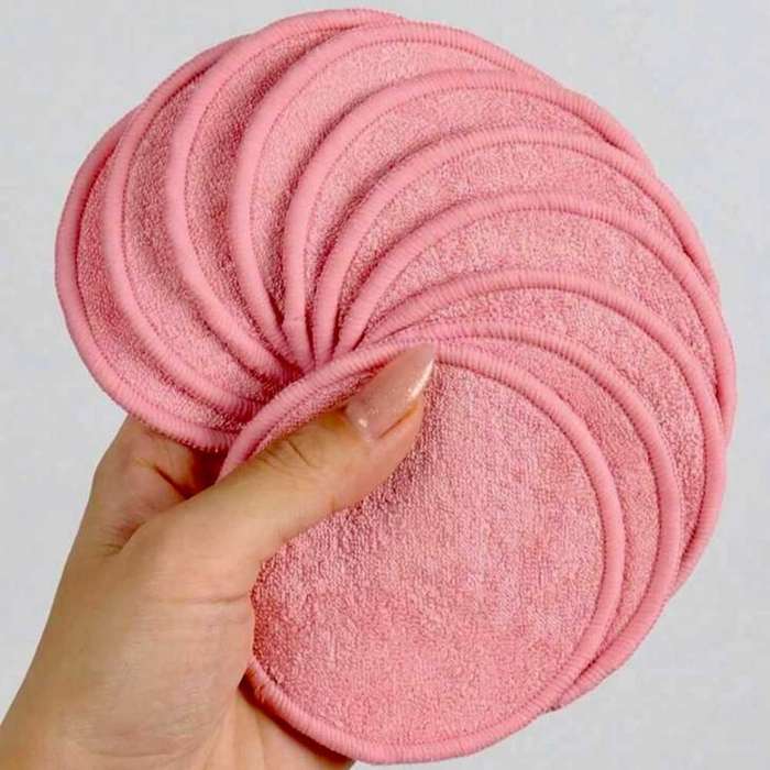 10 Pack Makeup Remover Pads Reusable Microfibre Round Face Pads for Face Eyes Lips Washable Face