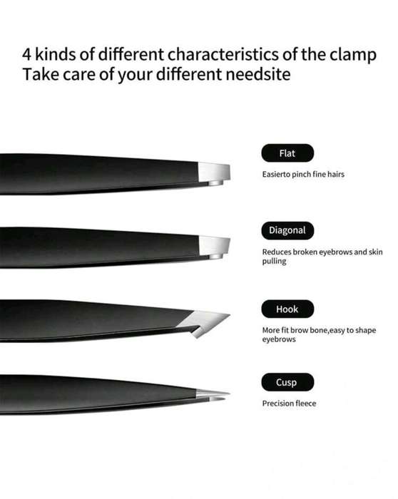 Professional Eyebrow Tweezers for Facial Hair Women, 4Pcs Tweezers Set for Men & Women