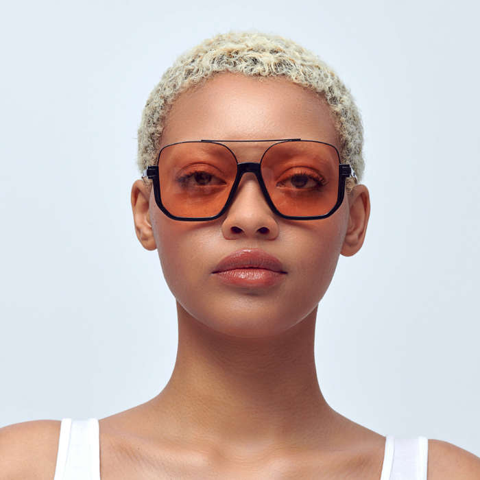 Double Bridge Square Sunglasses For Women Men Metal Frame Outdoor Sun Shades For Driving