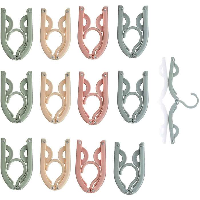 16 pcs Compact Travel Hangers  Foldable, Lightweight, and Durable Clothes Hangers for Travel