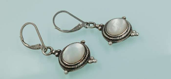 Mother of Pearl Sterling Silver Earrings