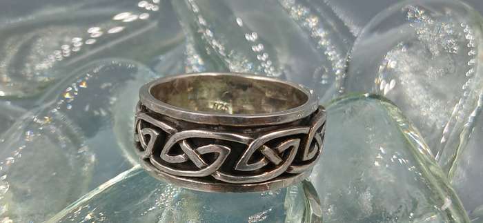 Men's Sterling Silver Celtic Knot Spinning Ring