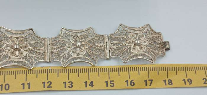 Beautiful Sterling Silver Filigree Panel Bracelet