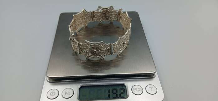 Beautiful Sterling Silver Filigree Panel Bracelet