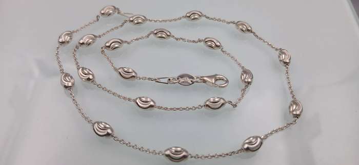 Sterling Silver Oval Moon Cut Bead Chain