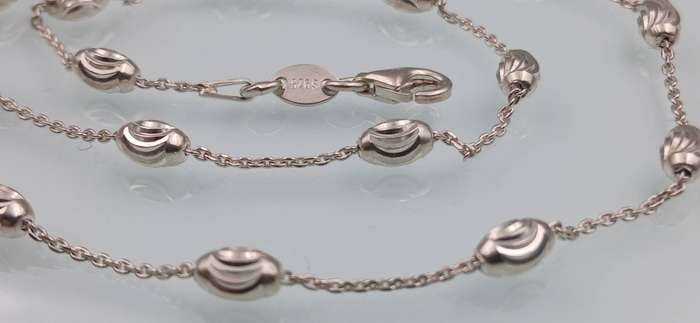 Sterling Silver Oval Moon Cut Bead Chain