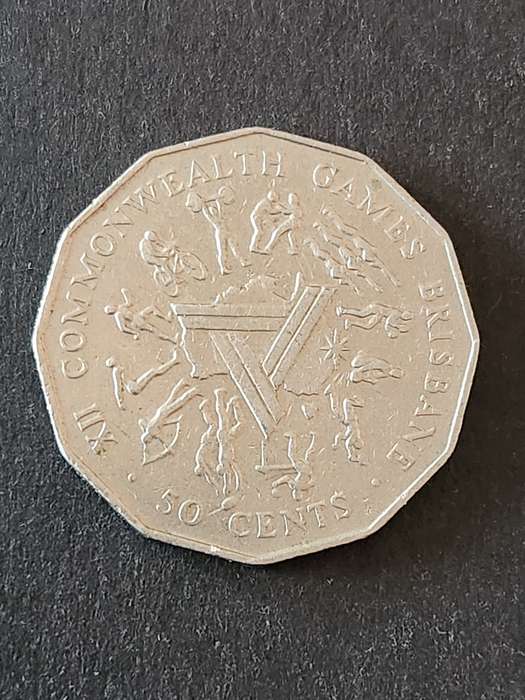 Australia 50 Cents XII Commonwealth Games Brisbane 1982 - as per photograph