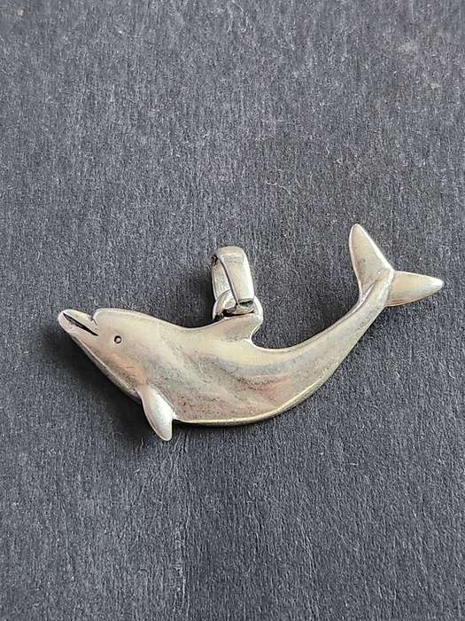 Vintage Sterling Silver Dolphin Pendant 6.5g UNC