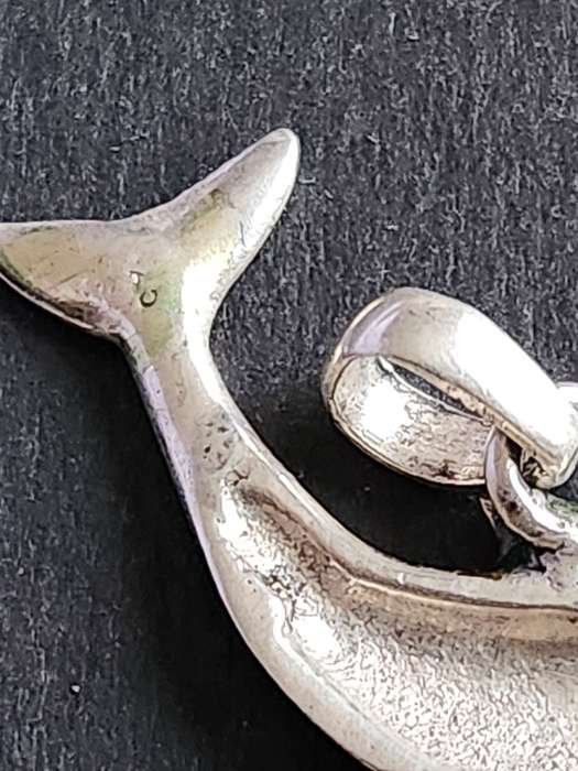 Vintage Sterling Silver Dolphin Pendant 6.5g UNC