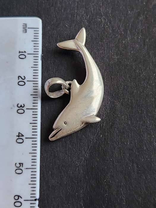 Vintage Sterling Silver Dolphin Pendant 6.5g UNC