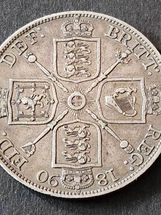 UK Double Florin Queen Victoria 1890 (nice condition)